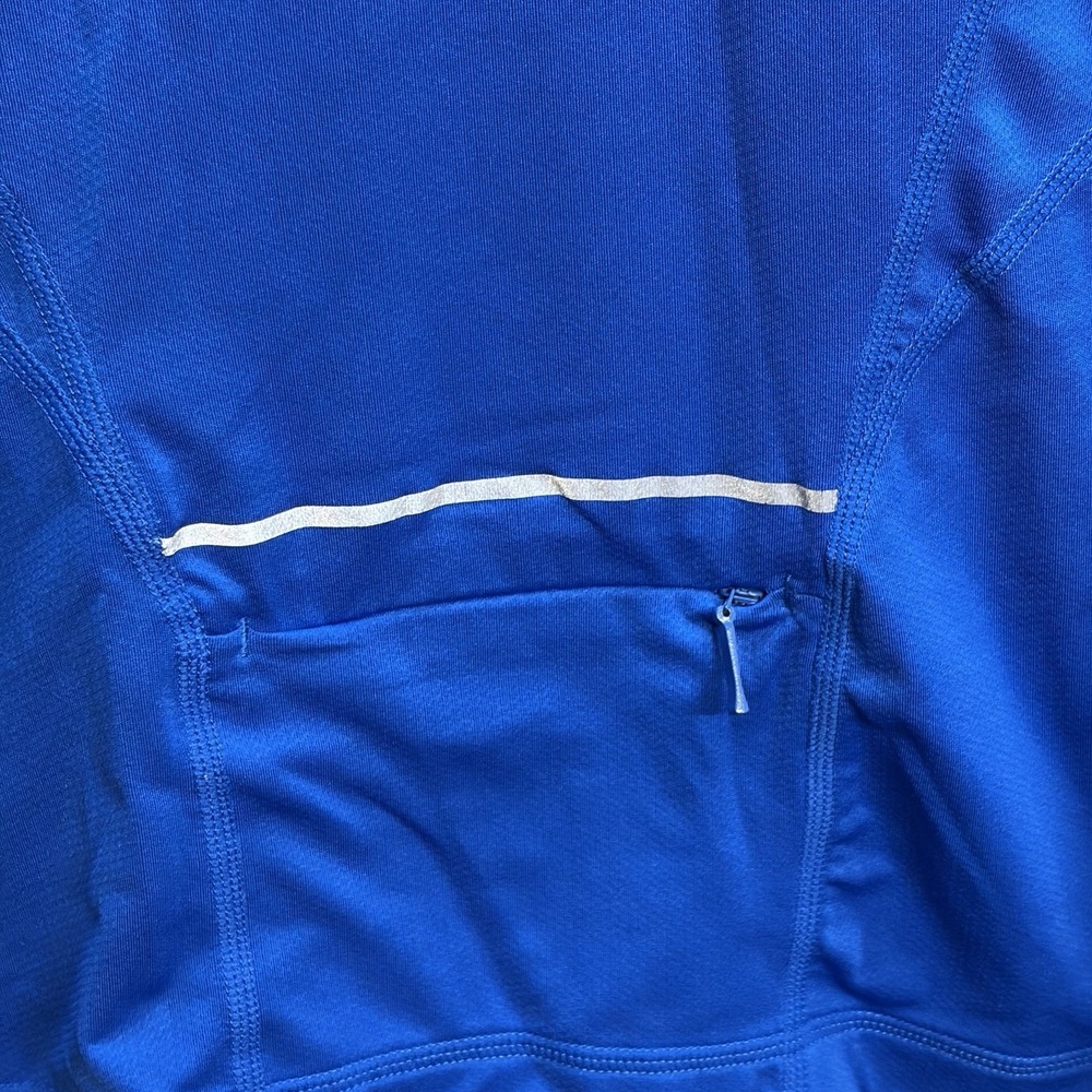 Brooks Women's XL Equilibrium Blue Zip V Neck Running Shirt Short Sleeve - Picture 4 of 10